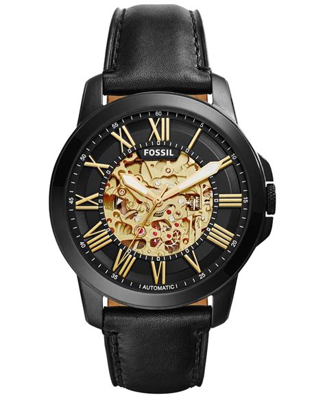 popular black leather strap watch